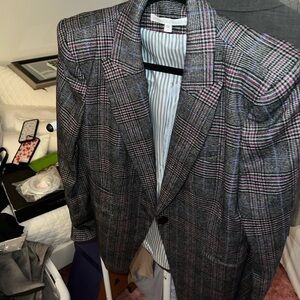Veronica Beard plaid blazer. Size 12. Barely worn. Shoulder pad detail.
